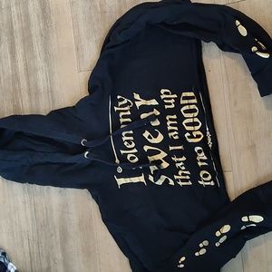 Black harry potter I solemnly swear that I am up to no good crop size m hoodie
